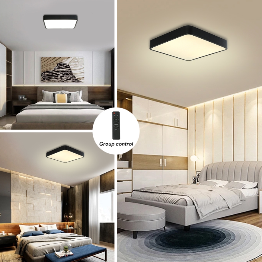 Brilagi - LED stropna svjetiljka s prigušivanjem POOL LED/48W/230V 3000-6000K 50x50 cm crna + daljinski upravljač
