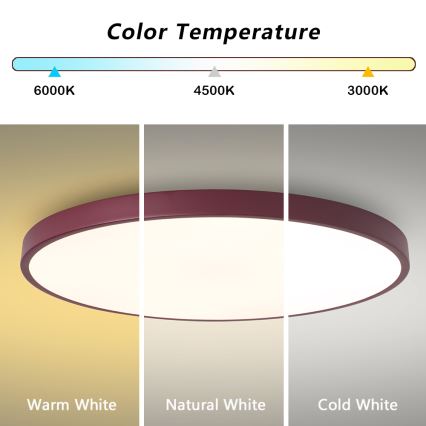 Brilagi - LED svjetiljka s prigušivanjem POOL SMART LED/128W/230V Ø 100 cm Wi‑Fi Tuya + daljinsko upravljanje bordo