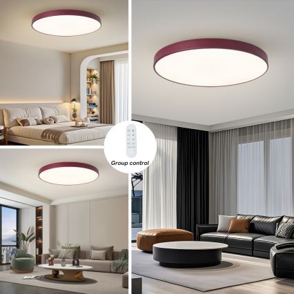 Brilagi - LED svjetiljka s prigušivanjem POOL SMART LED/128W/230V Ø 100 cm Wi‑Fi Tuya + daljinsko upravljanje bordo