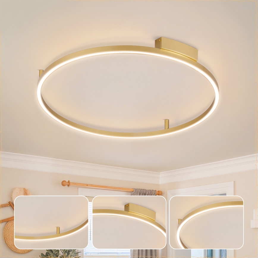 Brilagi - LED prigušivo stropno svjetlo PORTOFINO LED/60W/230V 3000-6000K Ø 80 cm zlatno + daljinski upravljač