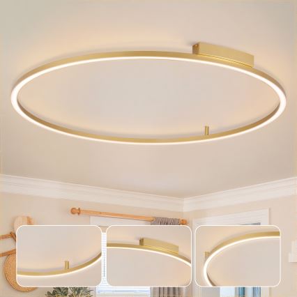 Brilagi - LED prigušivo stropno svjetlo PORTOFINO LED/85W/230V 3000-6000K Ø 120 cm zlatno + daljinski upravljač