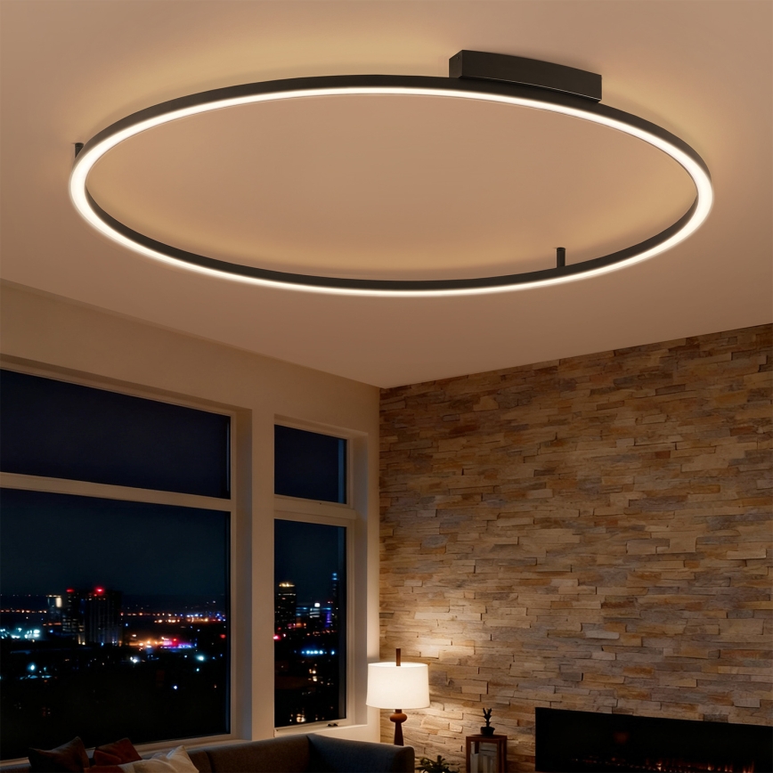 Brilagi - LED prigušivo stropno svjetlo PORTOFINO LED/85W/230V 3000-6000K Ø 120 cm crna + daljinski upravljač