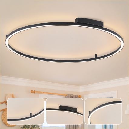 Brilagi - LED prigušivo stropno svjetlo PORTOFINO LED/85W/230V 3000-6000K Ø 120 cm crna + daljinski upravljač