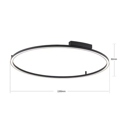 Brilagi - LED prigušivo stropno svjetlo PORTOFINO LED/85W/230V 3000-6000K Ø 120 cm crna + daljinski upravljač