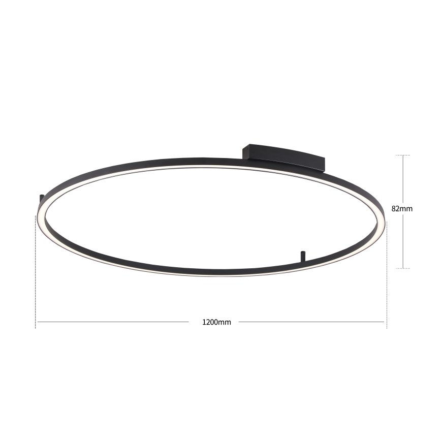 Brilagi - LED prigušivo stropno svjetlo PORTOFINO LED/85W/230V 3000-6000K Ø 120 cm crna + daljinski upravljač