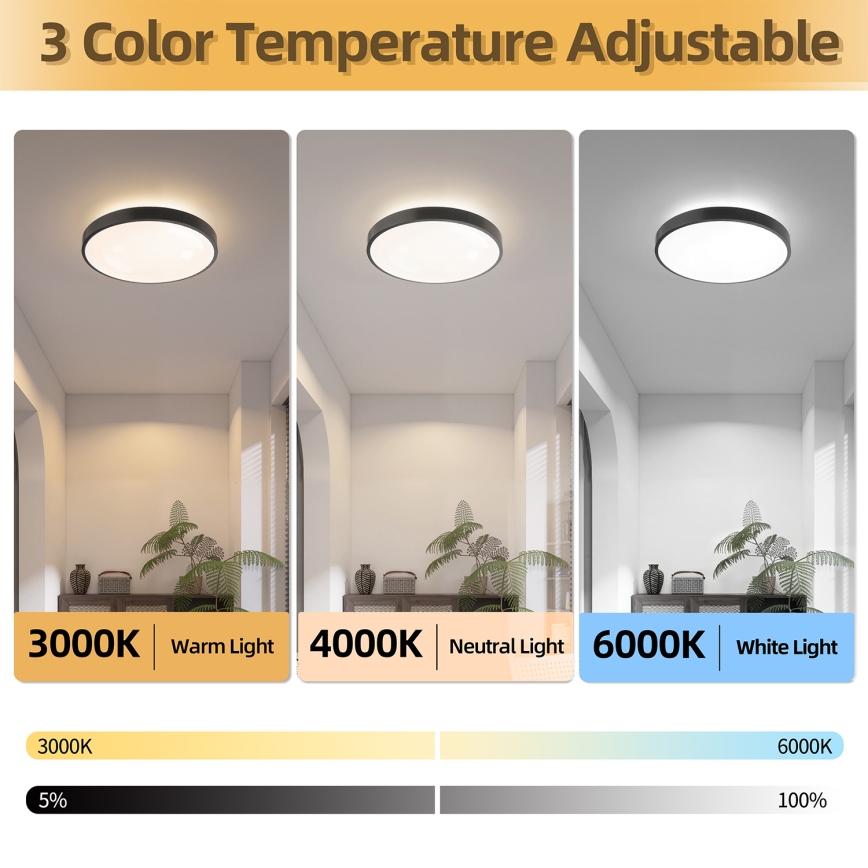 Brilagi - Stropno LED svjetlo s mogućnošću prigušivanja GLASS POOL DOUBLE LED/48W/230V 3000-6000K 40 cm crne boje + daljinski upravljač