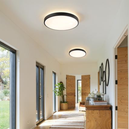 Brilagi - Stropno LED svjetlo s mogućnošću prigušivanja GLASS POOL DOUBLE LED/48W/230V 3000-6000K 40 cm crne boje + daljinski upravljač