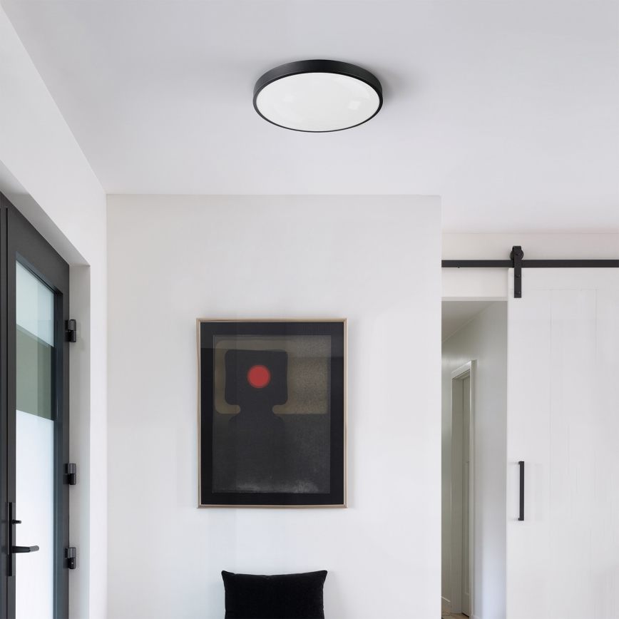 Brilagi - Stropno LED svjetlo s mogućnošću prigušivanja GLASS POOL DOUBLE LED/48W/230V 3000-6000K 40 cm crne boje + daljinski upravljač