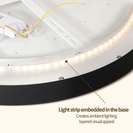 Brilagi - Stropno LED svjetlo s mogućnošću prigušivanja GLASS POOL DOUBLE LED/48W/230V 3000-6000K 40 cm crne boje + daljinski upravljač