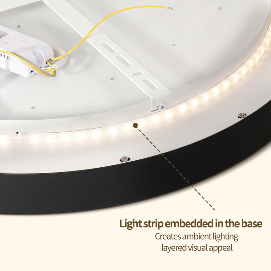 Brilagi - Stropno LED svjetlo s mogućnošću prigušivanja GLASS POOL DOUBLE LED/48W/230V 3000-6000K 40 cm crne boje + daljinski upravljač