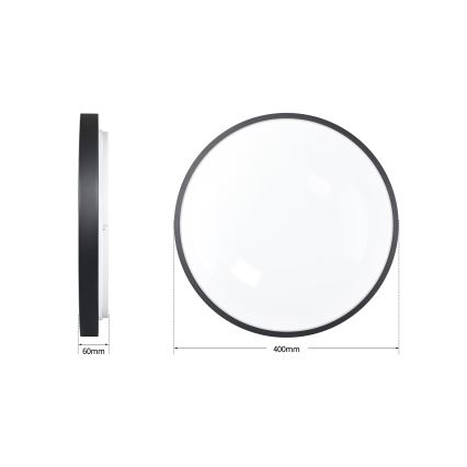 Brilagi - Stropno LED svjetlo s mogućnošću prigušivanja GLASS POOL DOUBLE LED/48W/230V 3000-6000K 40 cm crne boje + daljinski upravljač