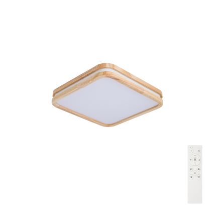 Brilagi - Prigušiva LED stropna svjetiljka MOLINA SQUARE LED/48W/230V 3000-6000K hrast 40x40 cm + daljinski upravljač