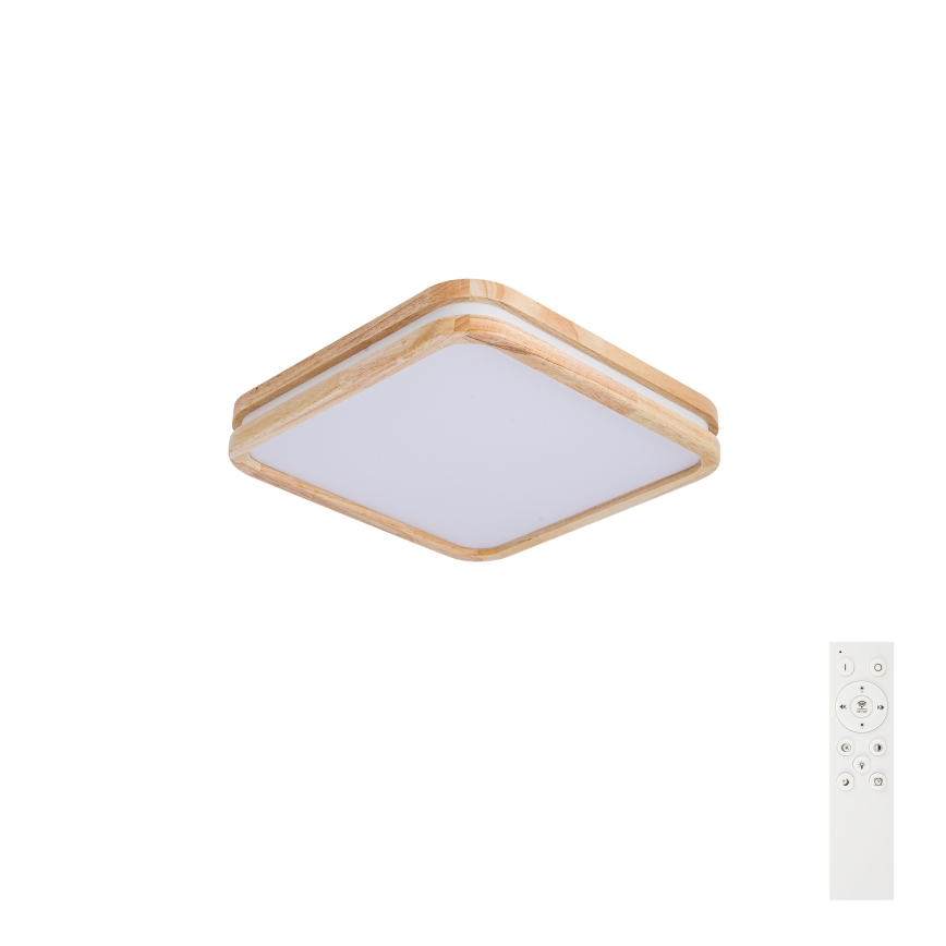 Brilagi - Prigušiva LED stropna svjetiljka MOLINA SQUARE LED/48W/230V 3000-6000K hrast 40x40 cm + daljinski upravljač