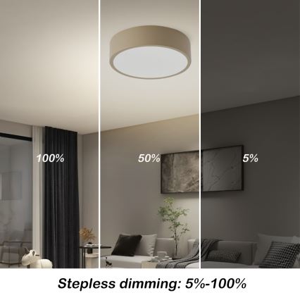 Brilagi - LED prigušivo stropno svjetlo POOL LED/18W/230V 3000-6000K 20 cm bež + daljinski upravljač