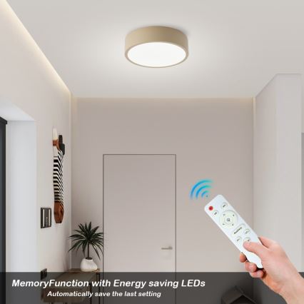 Brilagi - LED prigušivo stropno svjetlo POOL LED/18W/230V 3000-6000K 20 cm bež + daljinski upravljač