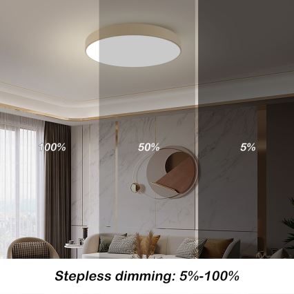 Brilagi - LED stropno svjetlo s prigušivanjem POOL SMART LED/100W/230V 3000-6000K 80 cm bež Wi-Fi Tuya + daljinski upravljač