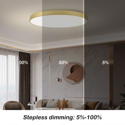Brilagi - LED stropna svjetiljka s mogućnošću prigušivanja POOL SMART LED/180W/230V 3000-6000K 120 cm zlatna Wi-Fi Tuya + daljinsko upravljanje