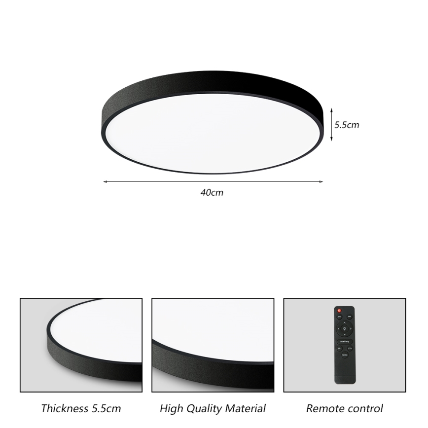 Brilagi - Prigušivo LED stropno svjetlo POOL SMART LED/48W/230V 40 cm 3000-6000K Wi-Fi Tuya + daljinsko upravljanje crna