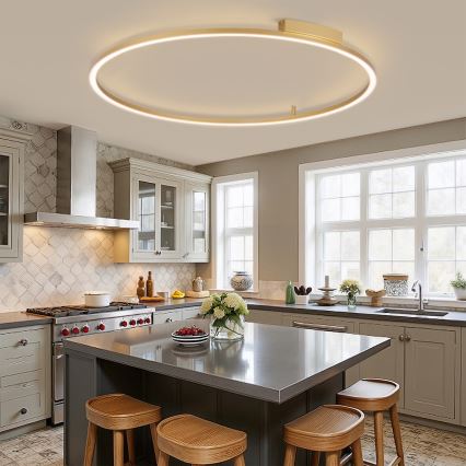 Brilagi - Prigušivo LED stropno svjetlo PORTOFINO LED/85W/230V 3000-6000K Ø 120 cm u zlatnoj boji + daljinski upravljač