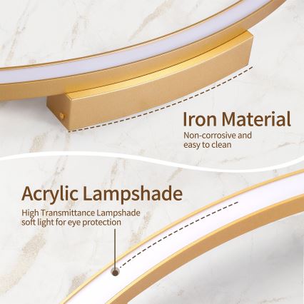 Brilagi - Prigušivo LED stropno svjetlo PORTOFINO LED/85W/230V 3000-6000K Ø 120 cm u zlatnoj boji + daljinski upravljač