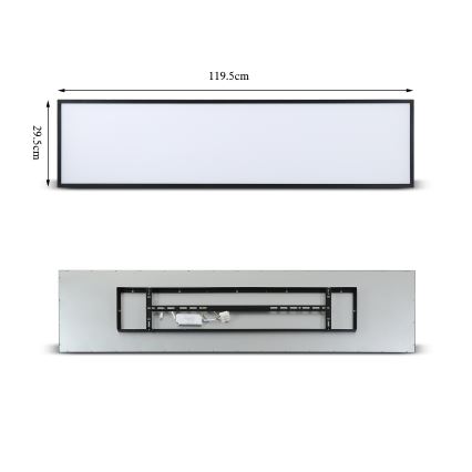Brilagi - Prigušivo LED stropno svjetlo SLIMFRAME LED/58W/230V 120x30 cm 3000-6000K crno + daljinsko upravljanje