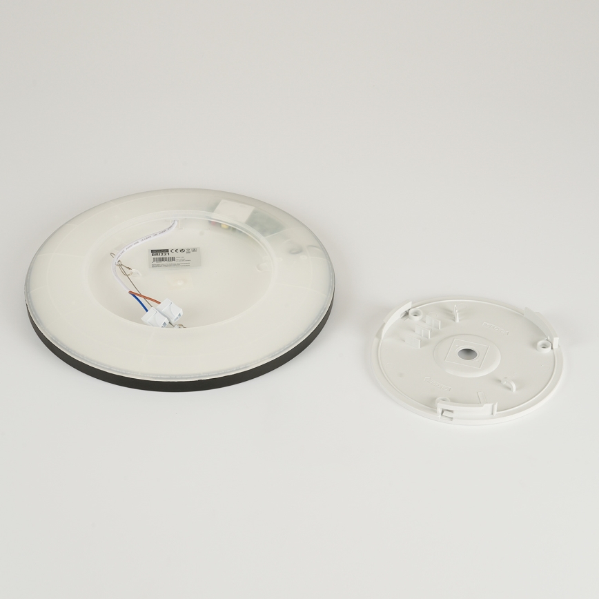 Brilagi - Prigušivo stropno LED svjetlo ULTRA SLIM LED/18W/230V 2700-6500K Ø 30 cm crno + daljinski upravljač