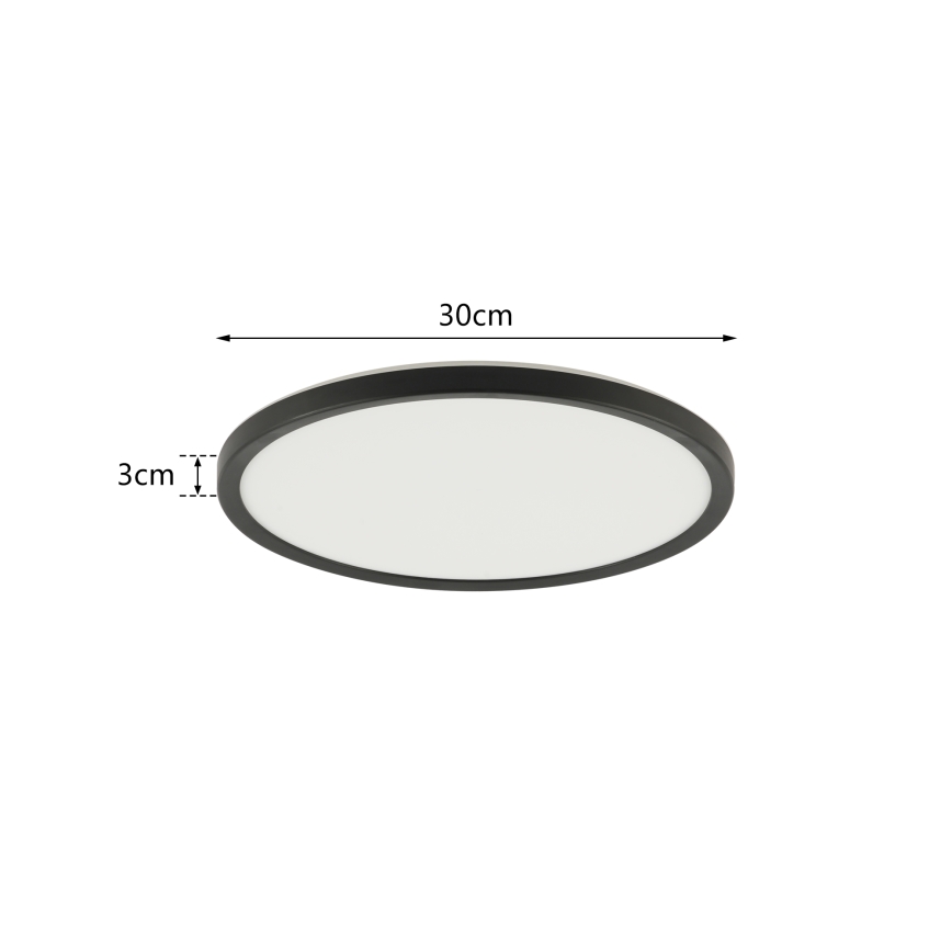 Brilagi - Prigušivo stropno LED svjetlo ULTRA SLIM LED/18W/230V 2700-6500K Ø 30 cm crno + daljinski upravljač