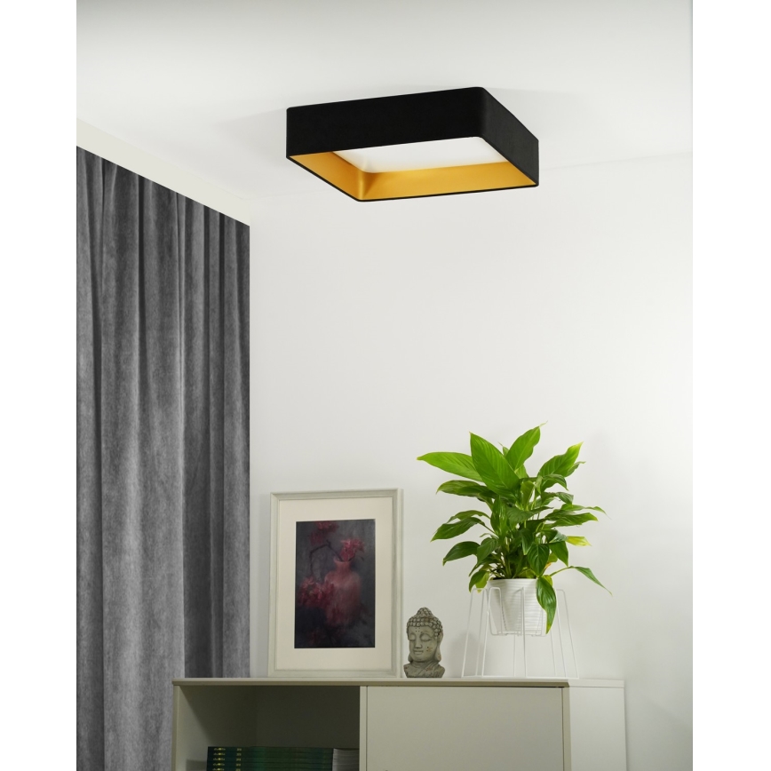 Brilagi - LED prigušivo stropno svjetlo VELVET SQUARE crno LED/24W/230V 43x43 cm 3000/4000/6500K + daljinski upravljač