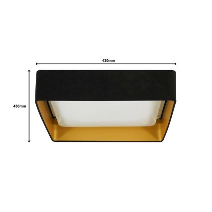 Brilagi - LED prigušivo stropno svjetlo VELVET SQUARE crno LED/24W/230V 43x43 cm 3000/4000/6500K + daljinski upravljač