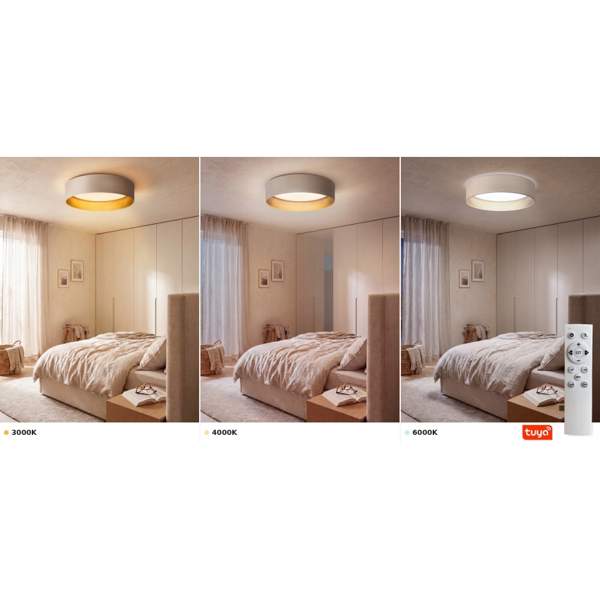 Brilagi - LED stropno svjetlo s mogućnošću prigušivanja VELVET SMARTIX LED/24W/230V 3000-6000K Ø 45 cm krem/zlatno Wi-Fi Tuya Beacon + daljinski upravljač