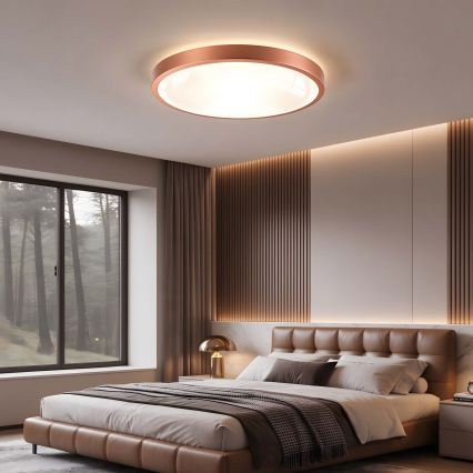 BRILAGI - LED stropna svjetiljka s mogućnošću prigušivanja GLASS POOL DOUBLE LED/60W/230V pr. 50 cm bakrena + daljinski upravljač