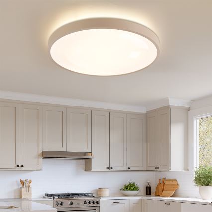 Brilagi - LED prigušivo stropno svjetlo GLASS POOL DOUBLE LED/80W/230V 3000-6000K 60 cm bež + daljinski upravljač