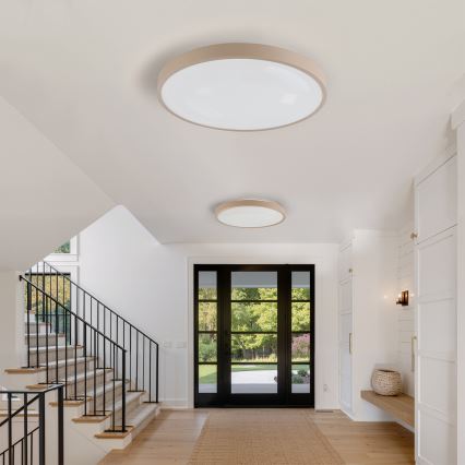 Brilagi - LED prigušivo stropno svjetlo GLASS POOL DOUBLE LED/80W/230V 3000-6000K 60 cm bež + daljinski upravljač