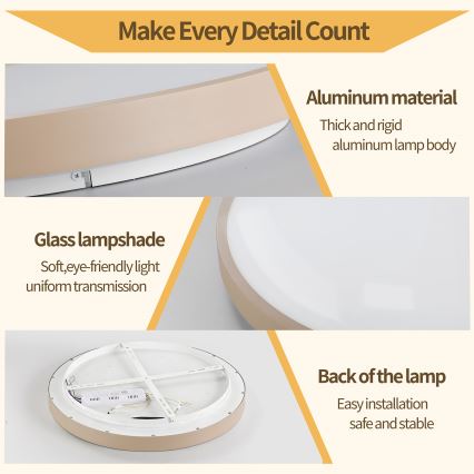 Brilagi - LED prigušivo stropno svjetlo GLASS POOL DOUBLE LED/80W/230V 3000-6000K 60 cm bež + daljinski upravljač