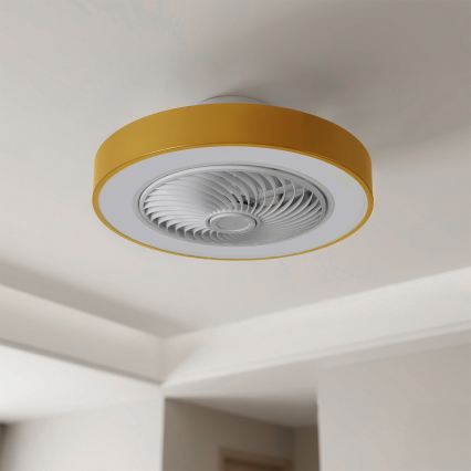 Brilagi - LED stropno svjetlo s mogućnošću prigušivanja i ventilatorom LED/38W/230V 3000-6500K Ø 50 cm u zlatnoj boji + daljinsko upravljanje