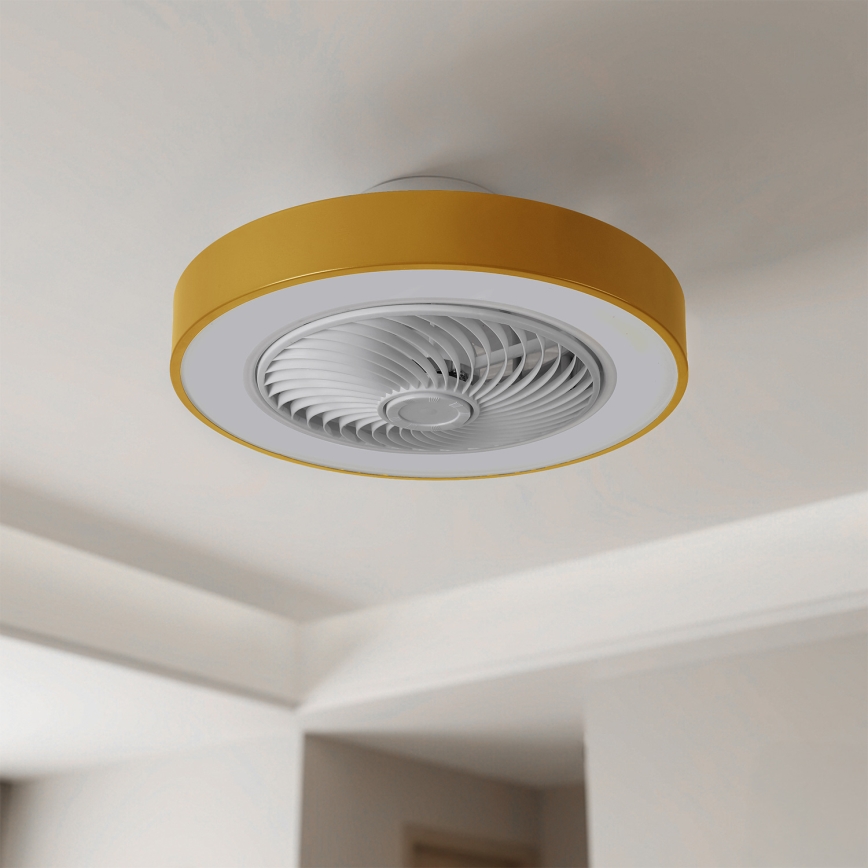 Brilagi - LED stropno svjetlo s mogućnošću prigušivanja i ventilatorom LED/38W/230V 3000-6500K Ø 50 cm u zlatnoj boji + daljinsko upravljanje