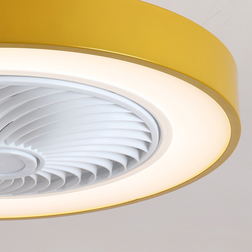Brilagi - LED stropno svjetlo s mogućnošću prigušivanja i ventilatorom LED/38W/230V 3000-6500K Ø 50 cm u zlatnoj boji + daljinsko upravljanje