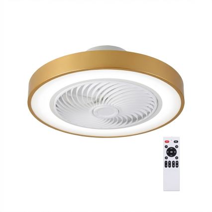 Brilagi - LED stropno svjetlo s mogućnošću prigušivanja i ventilatorom LED/38W/230V 3000-6500K Ø 50 cm u zlatnoj boji + daljinsko upravljanje