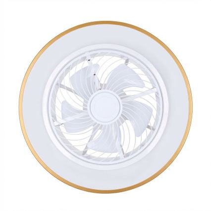 Brilagi - LED stropno svjetlo s mogućnošću prigušivanja i ventilatorom LED/38W/230V 3000-6500K Ø 50 cm u zlatnoj boji + daljinsko upravljanje