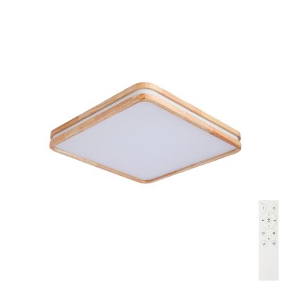Brilagi - LED prigušivo stropno svjetlo MOLINA SQUARE LED/80W/230V 3000-6000K hrast 60x60 cm + daljinski upravljač