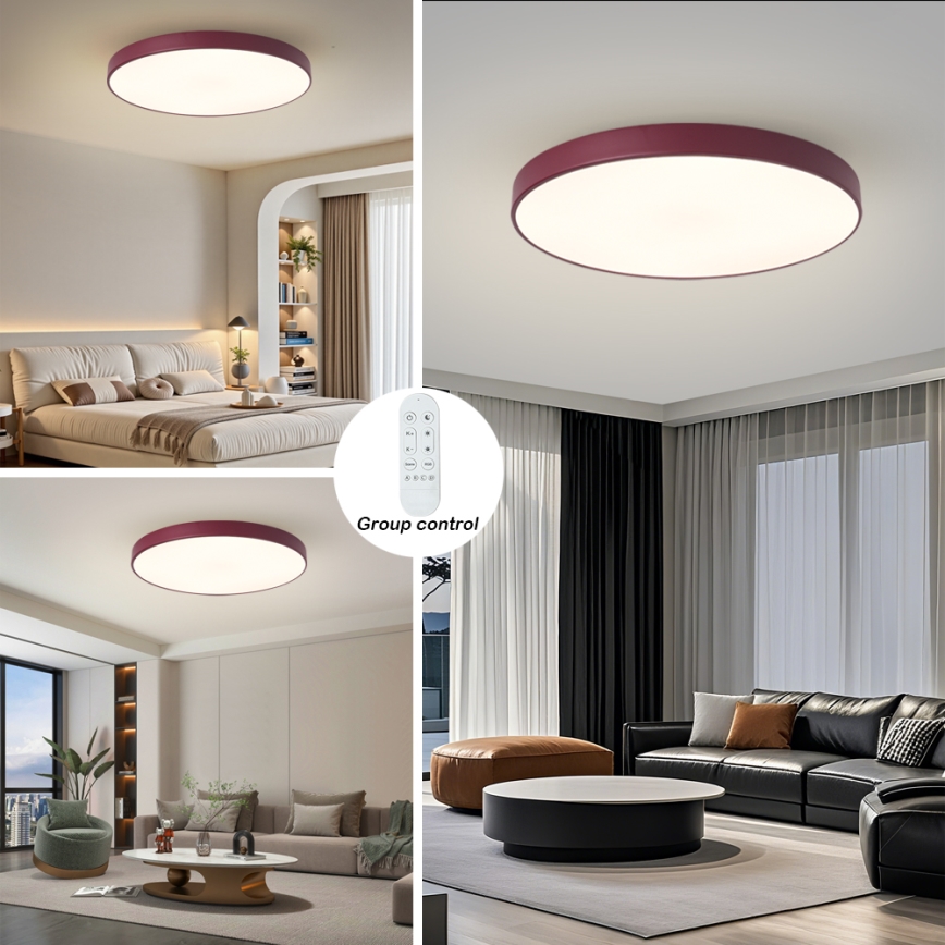 Brilagi - LED svjetiljka s prigušivanjem POOL SMART LED/100 W/230 V Ø 80 cm Wi‑Fi Tuya + daljinski upravljač, burgundska