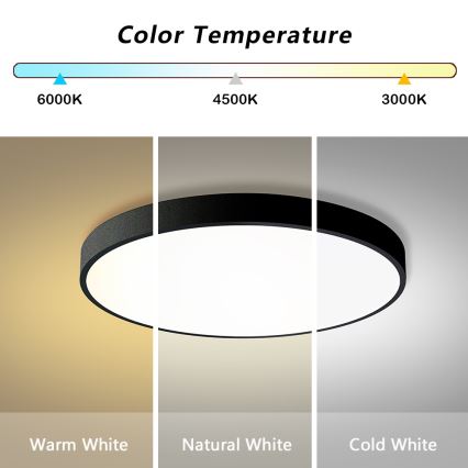 Brilagi - LED prigušiva stropna svjetiljka POOL SMART LED/100W/230V 3000-6000K pr. 80 cm Wi-Fi Tuya crna + daljinski upravljač
