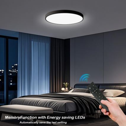 Brilagi - LED prigušiva stropna svjetiljka POOL SMART LED/100W/230V 3000-6000K pr. 80 cm Wi-Fi Tuya crna + daljinski upravljač