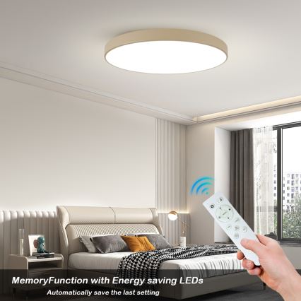 Brilagi - LED prigušivo stropno svjetlo POOL SMART LED/128W/230V 3000-6000K 100 cm bež Wi-Fi Tuya + daljinski upravljač