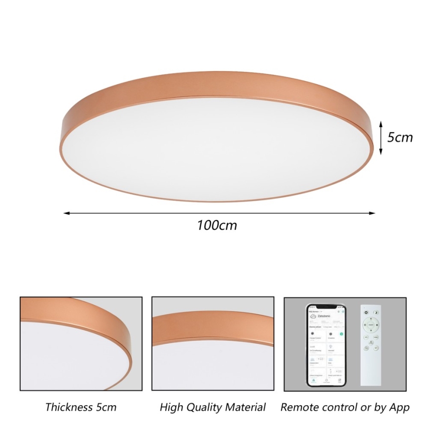 BRILAGI - LED prigušivo stropno svjetlo POOL SMART LED/128W/230V 100 cm 3000-6000K Wi-Fi Tuya brončano + daljinski upravljač