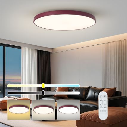 Brilagi - LED svjetiljka s prigušivanjem POOL SMART LED/128W/230V pr. 100 cm 3000-6000K Wi-Fi Tuya + daljinski upravljač bordo