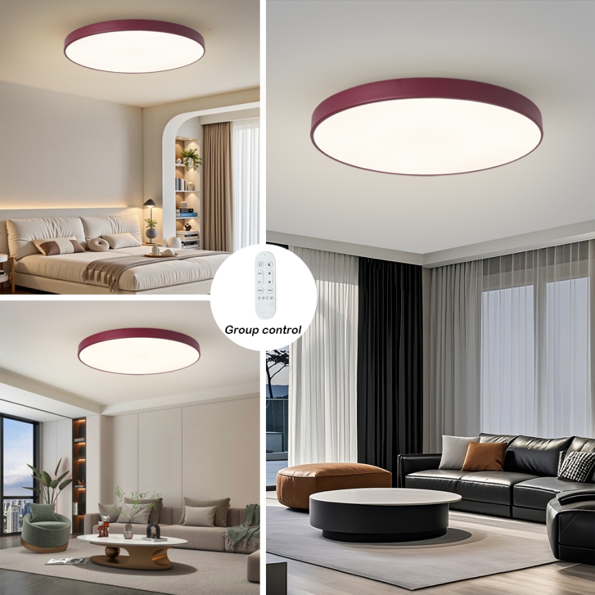 Brilagi - LED svjetiljka s prigušivanjem POOL SMART LED/128W/230V pr. 100 cm 3000-6000K Wi-Fi Tuya + daljinski upravljač bordo
