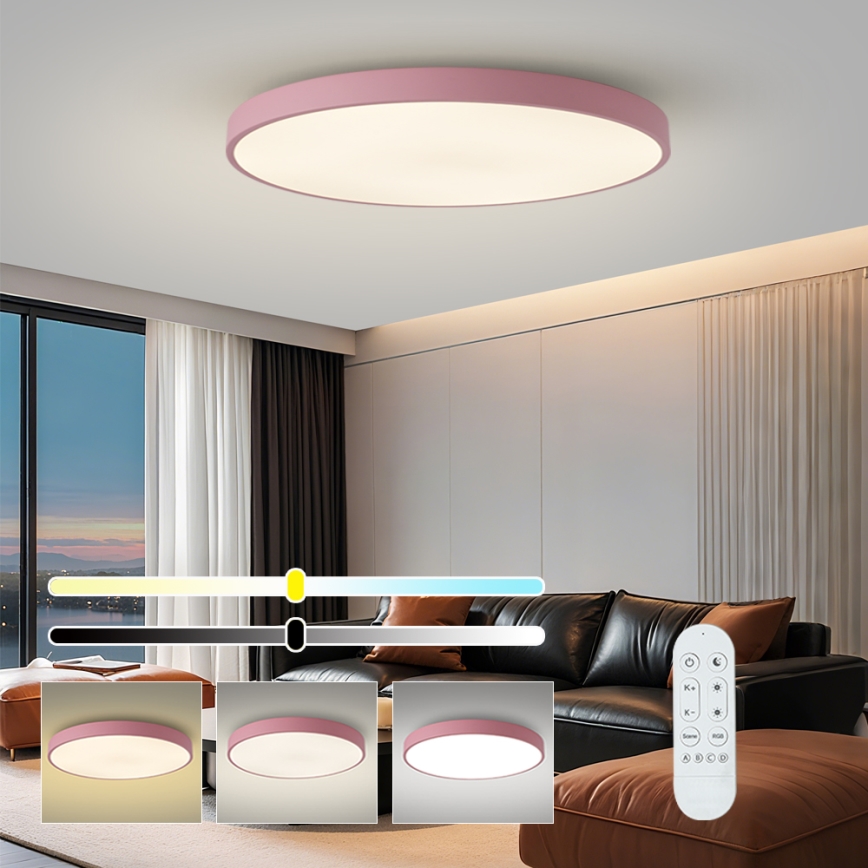 Brilagi - LED prigušiva svjetiljka POOL SMART LED/128W/230V prom. 100 cm 3000-6000K Wi-Fi Tuya + daljinski upravljač ružičasta