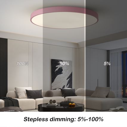 Brilagi - LED prigušiva svjetiljka POOL SMART LED/128W/230V prom. 100 cm 3000-6000K Wi-Fi Tuya + daljinski upravljač ružičasta