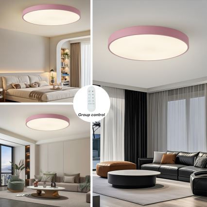 Brilagi - LED prigušiva svjetiljka POOL SMART LED/128W/230V prom. 100 cm 3000-6000K Wi-Fi Tuya + daljinski upravljač ružičasta